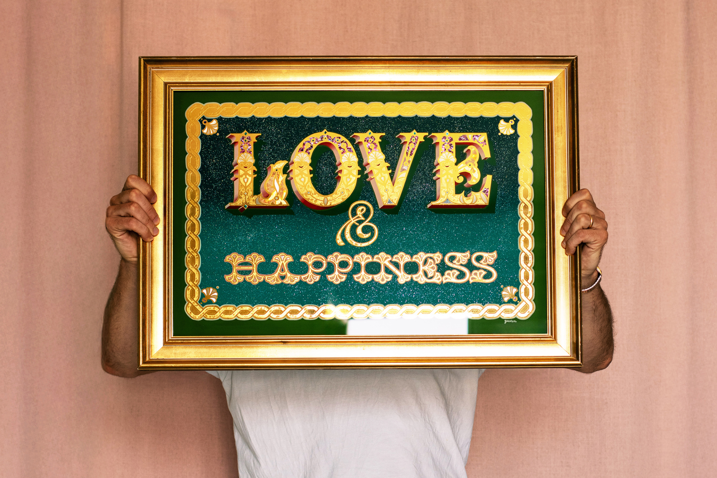 Love and happiness dorure sous verre ©gastondelapoyade